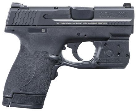 Smith & Wesson M&P9 Shield w/ Laserguard Pro Green Laser Pistol 11811, 9mm, 3.1", Polymer Grip, Black Finish, 7 Rd
