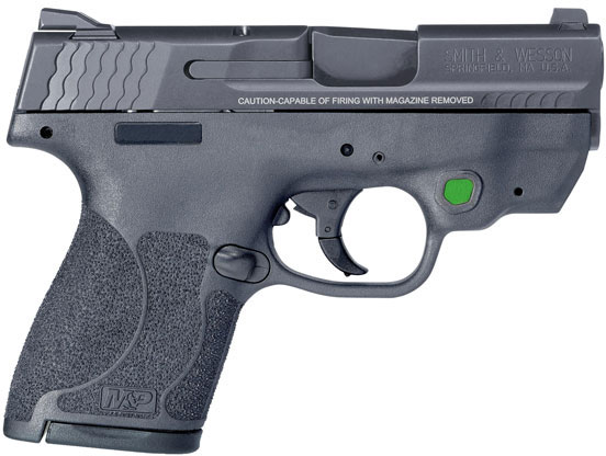Smith & Wesson M&P Shield M2.0 Pistol 11902, 40 S&W, 3.1", Crimson Trace Green Laser, Black Polymer Grip/Frame, Black Finish, 6/7 Rd