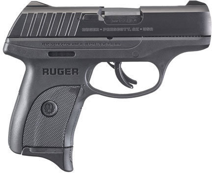 Ruger EC9S Striker Fire Pistol 3283, 9mm, 3.12 in, Black, High Performance, Integral Grip, Blue Finish, 7 Rd