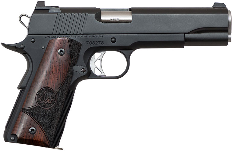 Dan Wesson Vigil Commander Pistol 01832, 45 Automatic Colt Pistol ACP, 5", Wood Grips, Black Finish, 8 Rds
