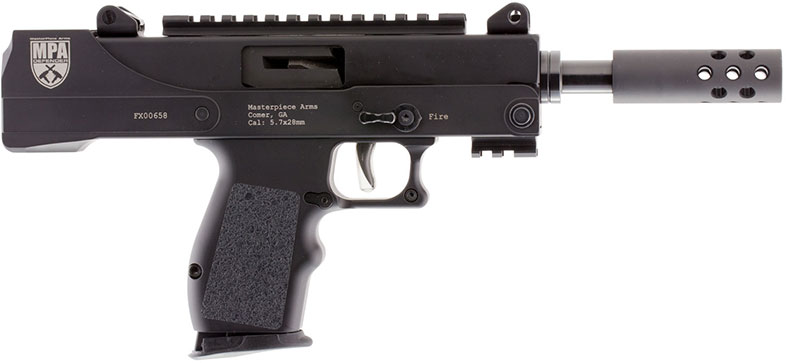 Masterpiece Defender Semi-Auto Pistol 57DMG, 5.7mmX28mm, 5 in, Black Grip, Black Finish, 20 Rd