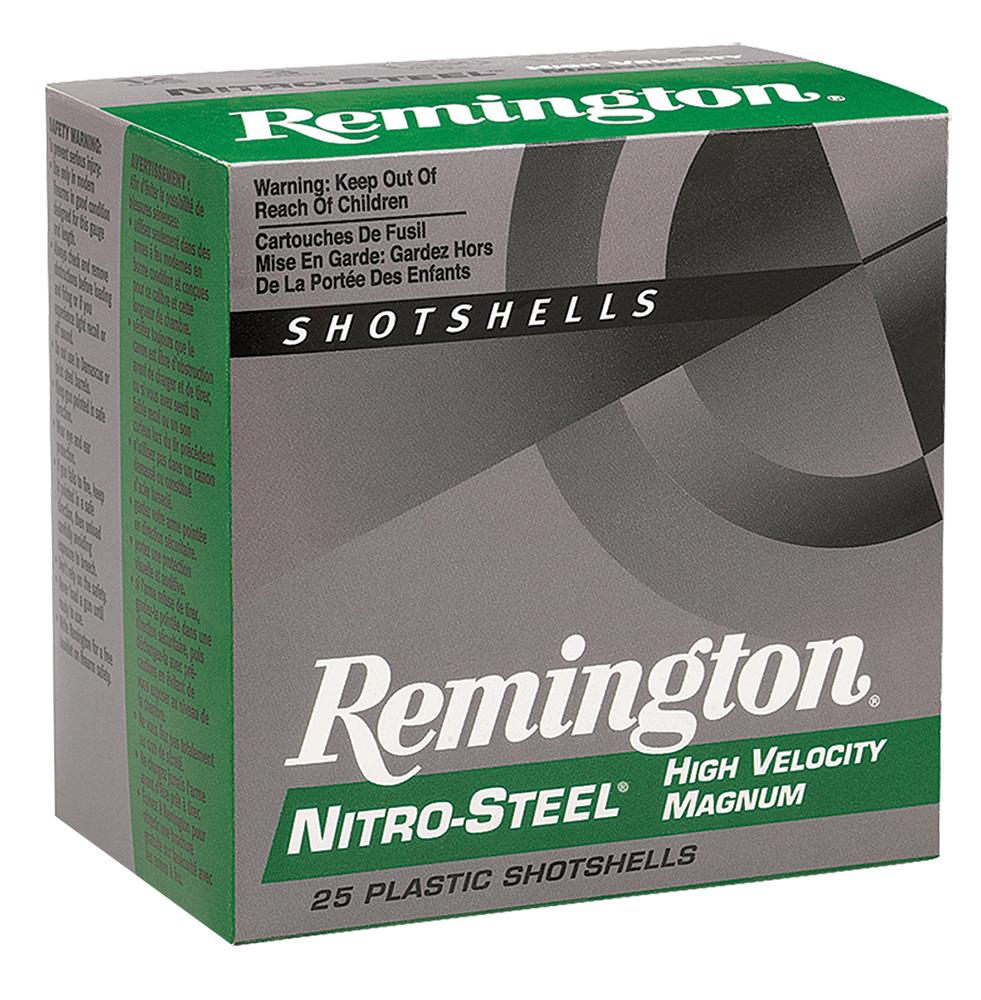 Remington Nitro Steel Shotshells NS12HVB, 12 Gauge, 3", 1-1/8 oz, 1550 fps, BB Steel Shot, 25 Rds/Bx