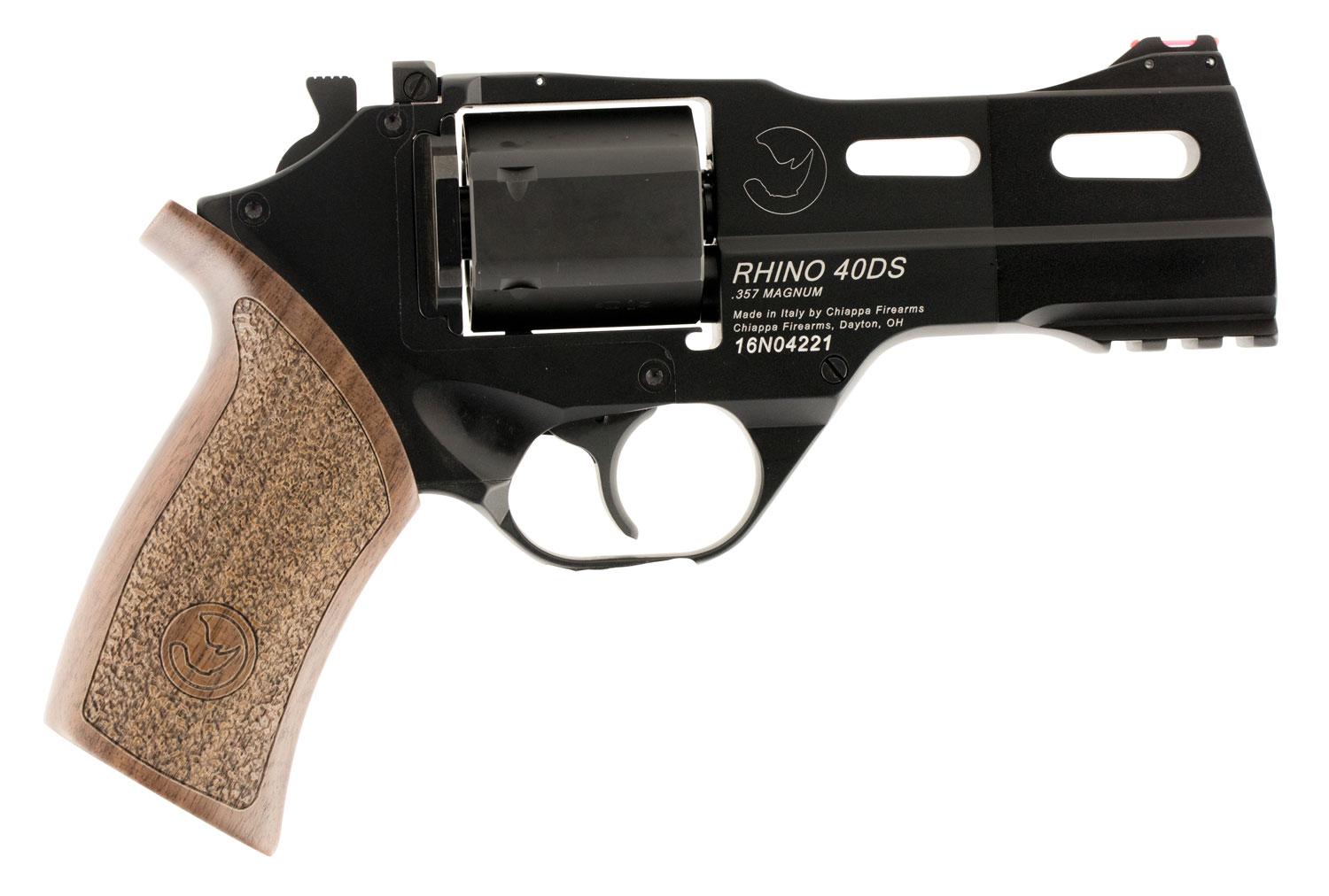 Chiappa Rhino 40DS Revolver 340219, 357 Mag, 4", Walnut Grips, Black Aluminum Alloy Finish, 6 Rds