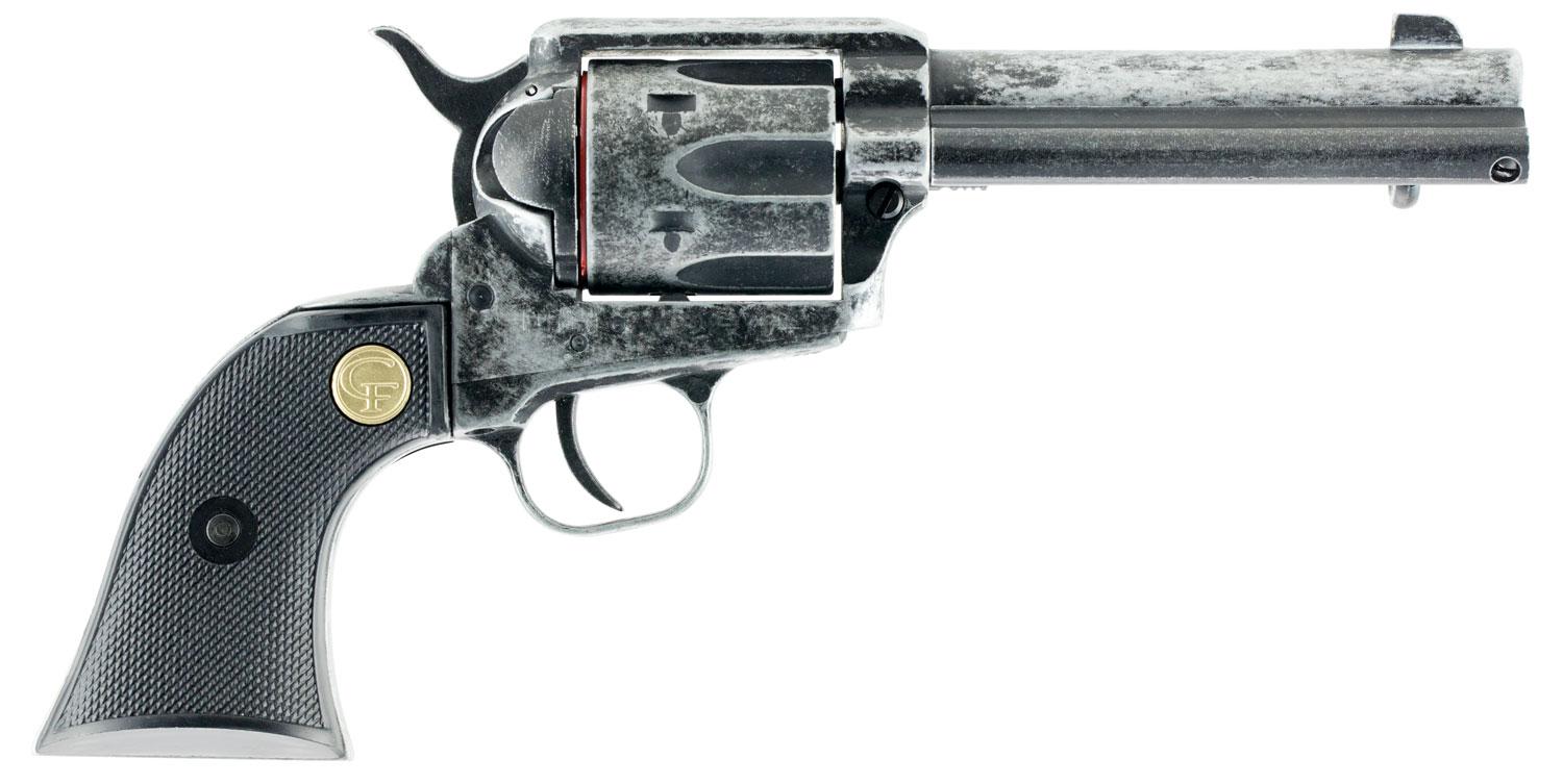 Chiappa SSA 1873 Antique Revolver 340089, 22 Long Rifle, 4.75", Black Synthetic Grips, Antique Finish, 6 Rds