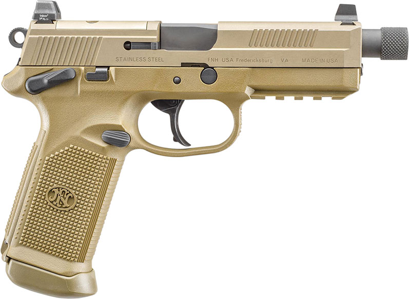 FN Herstal FNX-45 Tactical Pistol 66968, 45 ACP, 5.3 in, Polymer Grip, Dark Earth Finish, 15 Rd