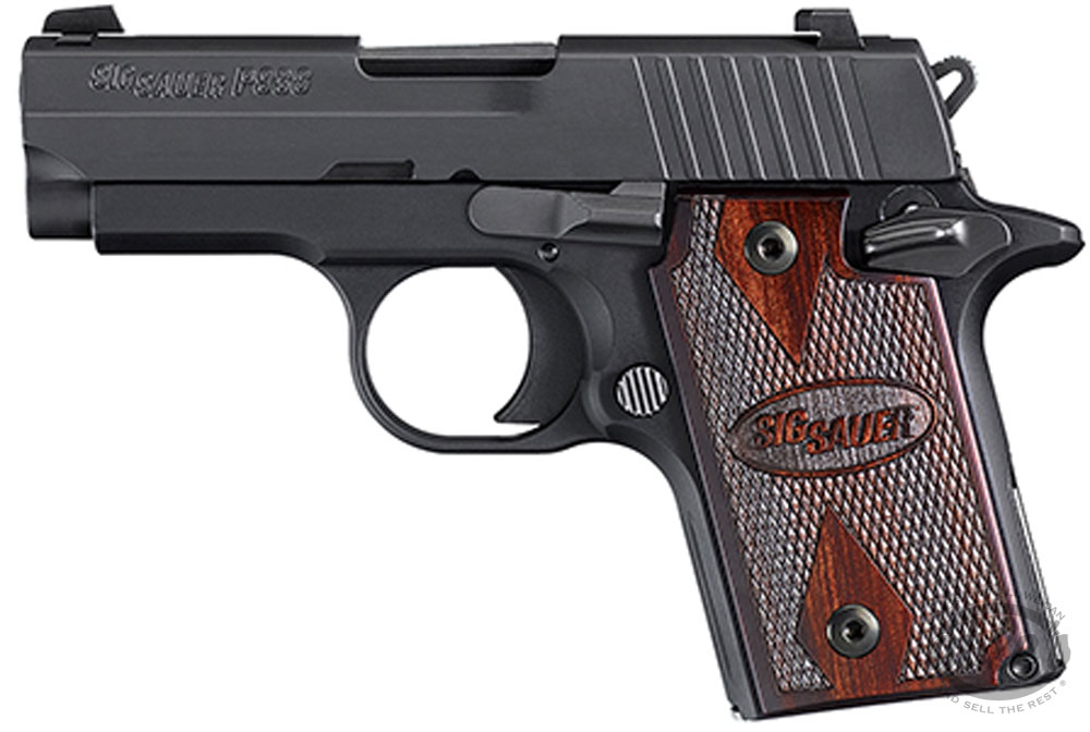 Sig P938 (MA Approved) Pistol 938M9RGAMBI, 9mm, 3 in, Rosewood Grip, Black Finish, 6 Rd