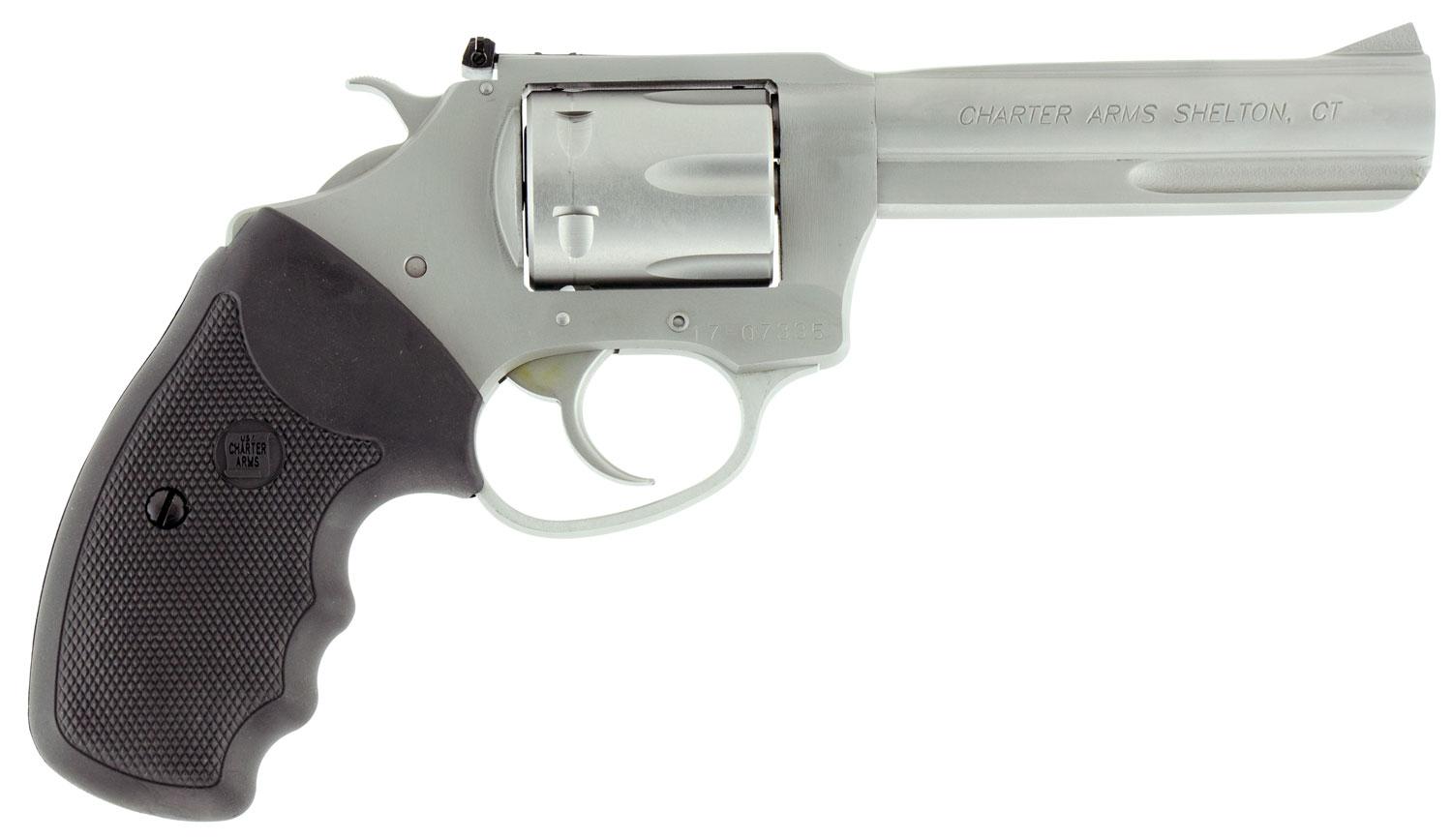 Charter Pathfinder Target Revolver 72242, 22 Long Rifle (LR), 4.2", Black Rubber Grips, Stainless Finish, 6 Rds