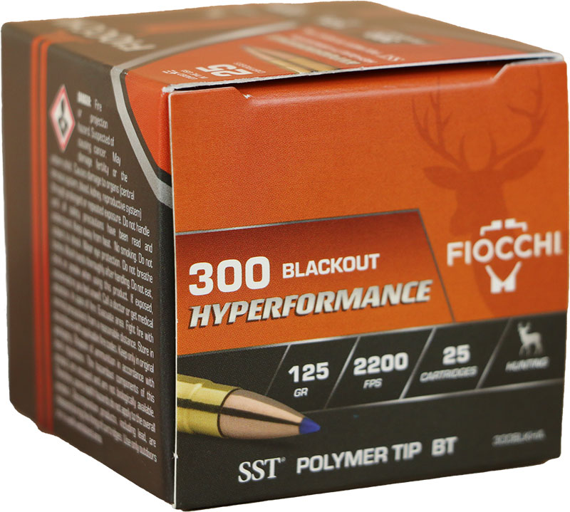Fiocchi Shooting Dynamics Rifle Ammunition 300BLKHA, 300 AAC Blackout, SST Polymer Tip, 125 GR, 25 Rd/Bx