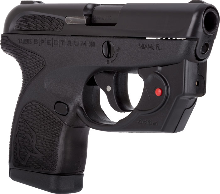 Taurus Spectrum with Viridian Laser Pistol 1007031101VL, 380 ACP, 2.8", Black Polymer Grip, Black finish, 6 Rds