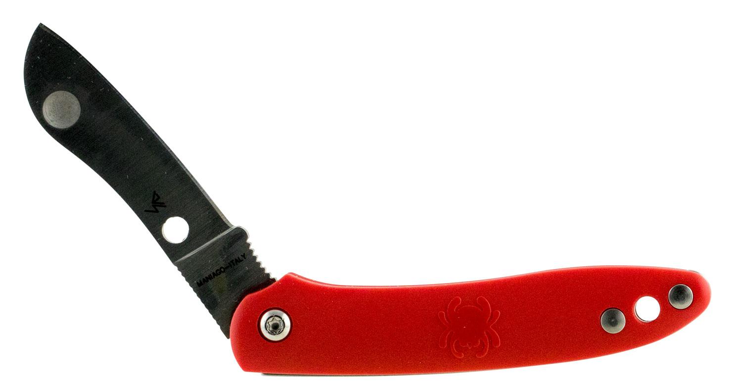 Spyderco Roadie Sheepsfoot Folding Knife w/Fiberglass Reinforced Nylon Red Handle C189PRD