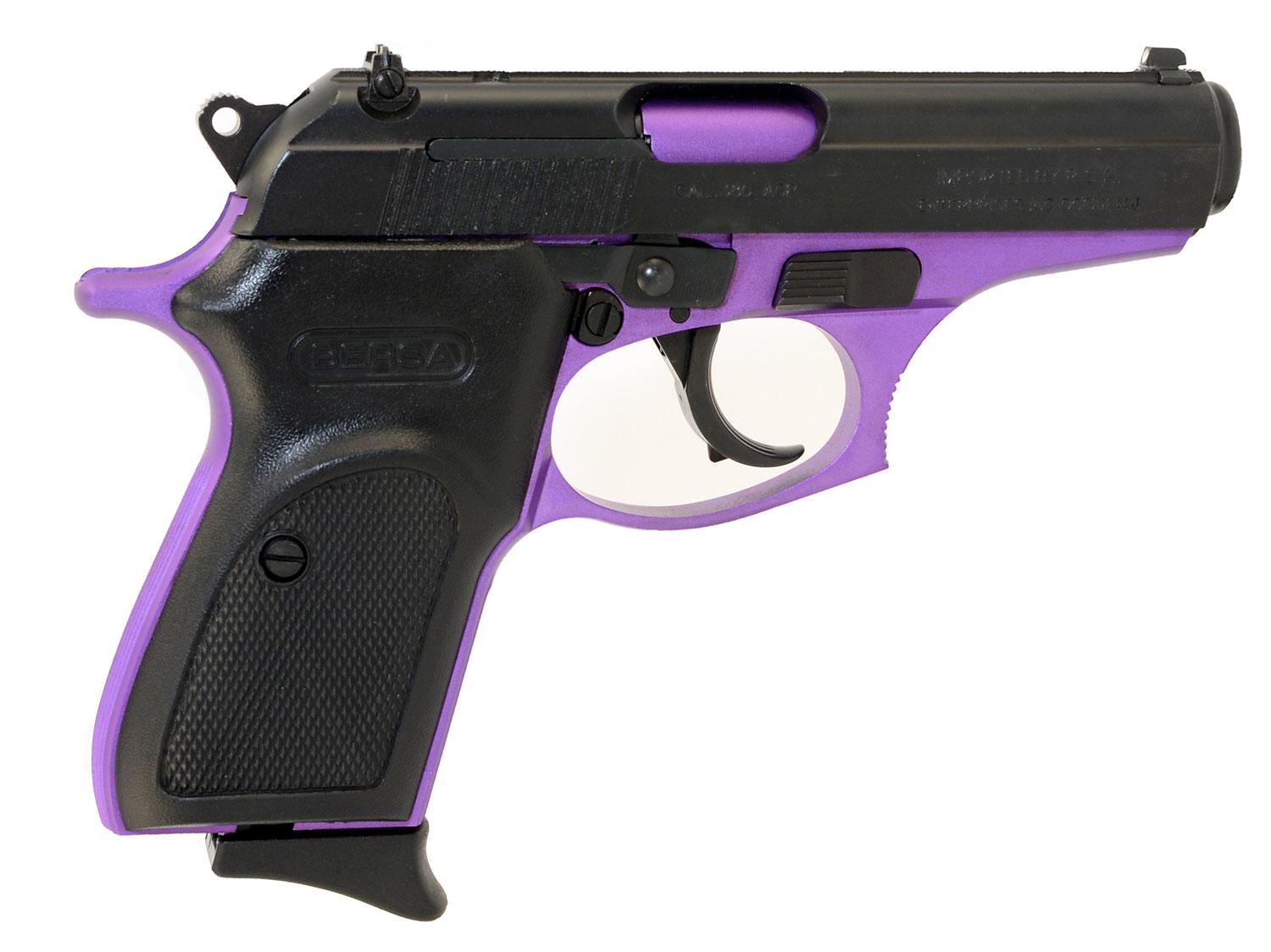 Bersa Thunder 380 Pistol T380PRP8, 380 Automatic Colt Pistol ACP, 3.5", Black Polymer Grips, Purple Finish, 8 Rds