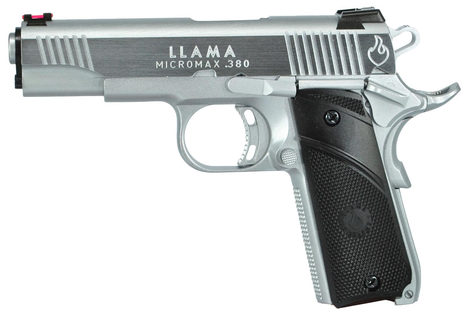 Bersa 1911 Micromax Pistol LMM380C, 380 Automatic Colt Pistol ACP, 3.75", Black Grips, Chrome Finish, 7 Rds