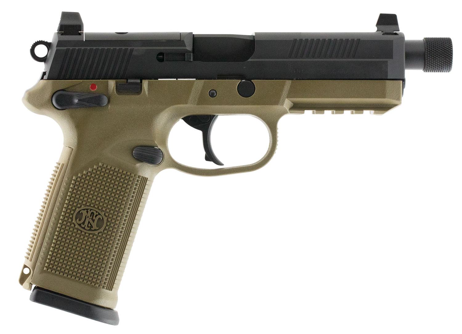 FN Herstal FNX 45 Tactical Pistol 66100353, 45 ACP, 5.3", Flat Dark Earth Interchangeable Backstrap Grips, Flat Dark Earth Finish, 10 Rds