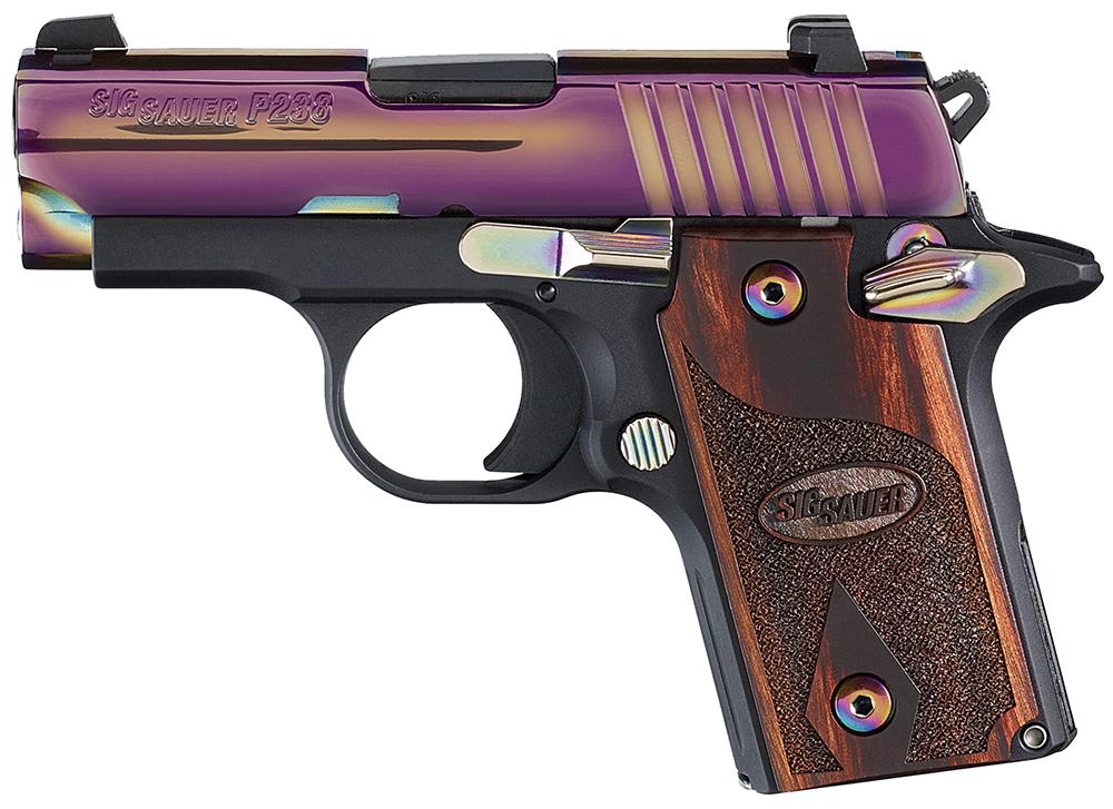 Sig Single Action Pistol 238M380RBT, 380 Automatic Colt Pistol ACP, 2.7", Rosewood Grips, Black Hardcoat Anodized Finish, 6 Rds