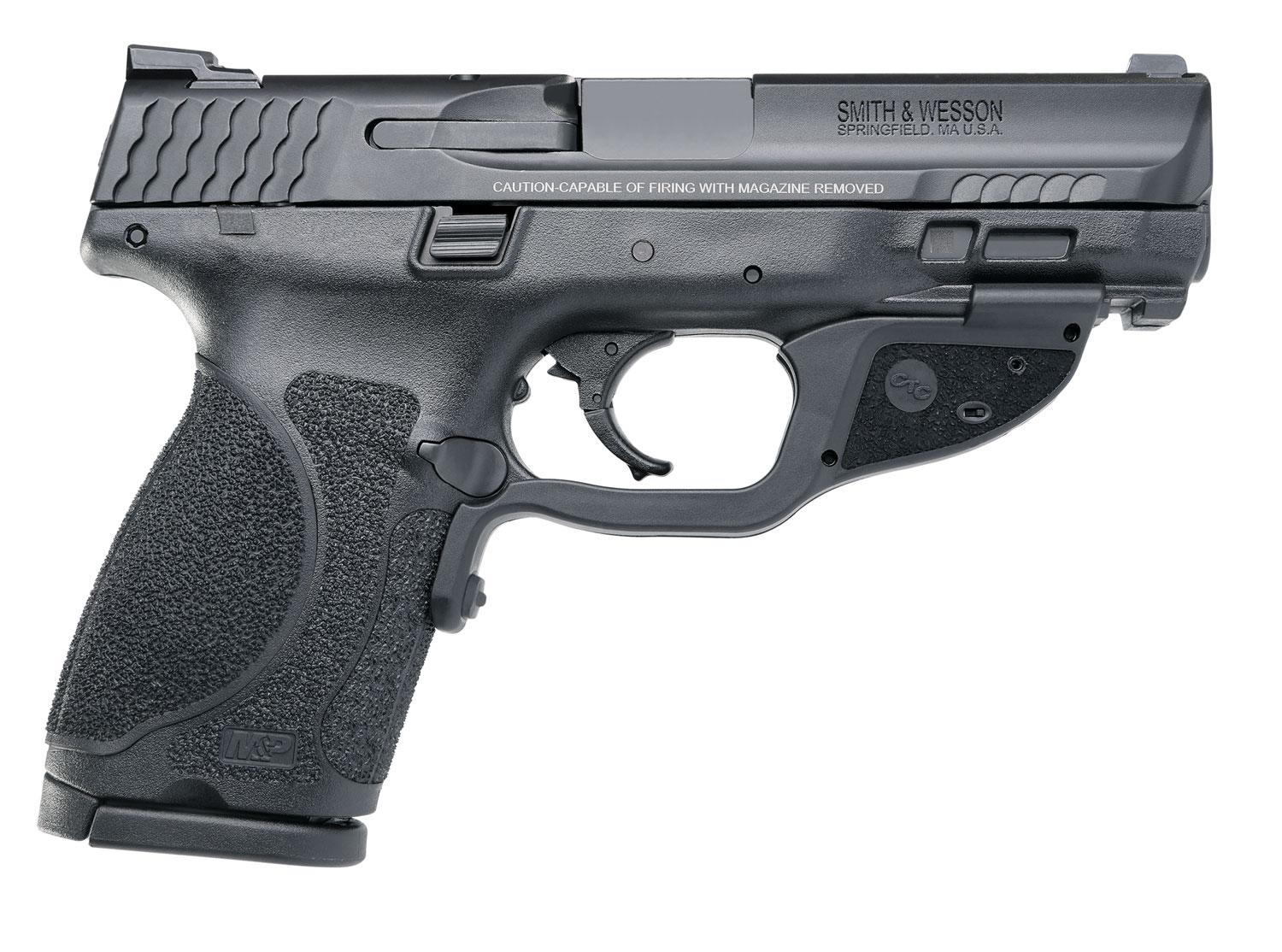 Smith and Wesson M&P 9C M2.0 Pistol 12413, 9mm Luger, 4", Black Grips, Black Finish, Crimson Trace Laserguard, 15 Rds