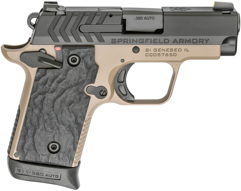 Springfield 911 Carry Pistol PG9109FN, 380 ACP, 2.7", Black G10 Grips, FDE Nitride, 7 Rds
