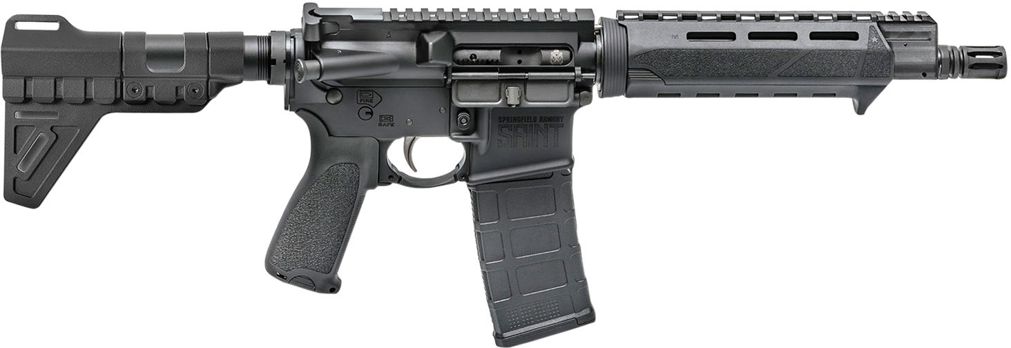 Springfield Saint Semi-Auto Pistol ST9096556BM, 223 Remington/5.56 NATO, 9.6", Trinity Force Breach Blade, Black Finish, 30 Rds