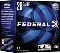 Federal Top Gun Sporting Shotshells TGS22475, 20 Gauge, 2-3/4", 7/8 oz, 1250 fps, #7.5 Lead Shot, 25 Rds/Bx