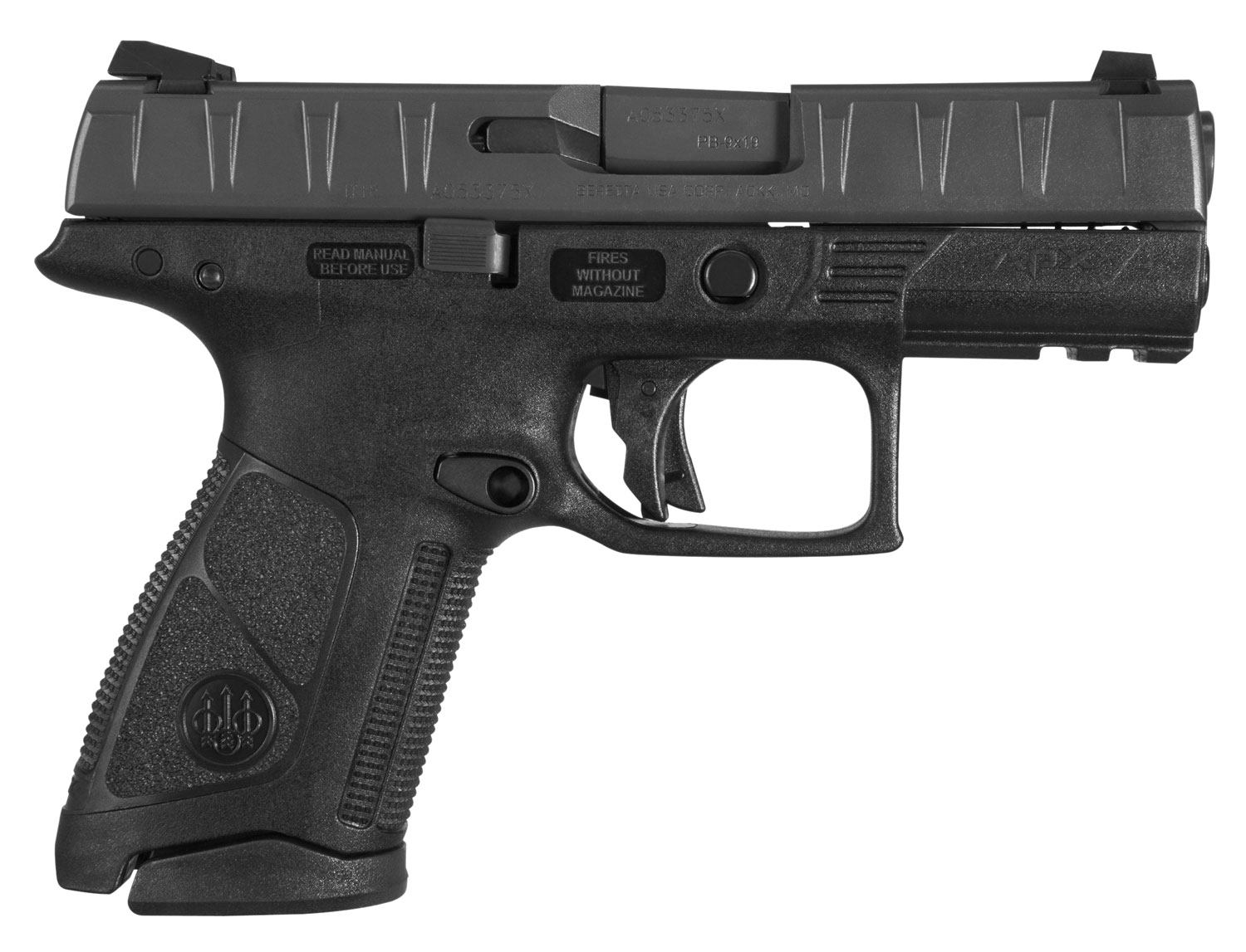 Beretta APX Centurion Pistol JAXQ921, 9mm Luger, 3.70", Black Grips, Black Finish, 15 Rds