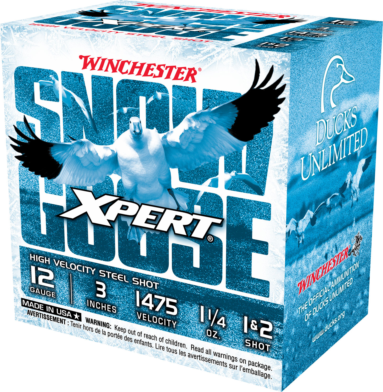 Winchester Xpert Snow Goose High Velocity Shotshells WXS12312, 12 Gauge, 3", 1 1/4 oz, #1/2 Steel Shot, 1475 fps, 25 Rds/Bx