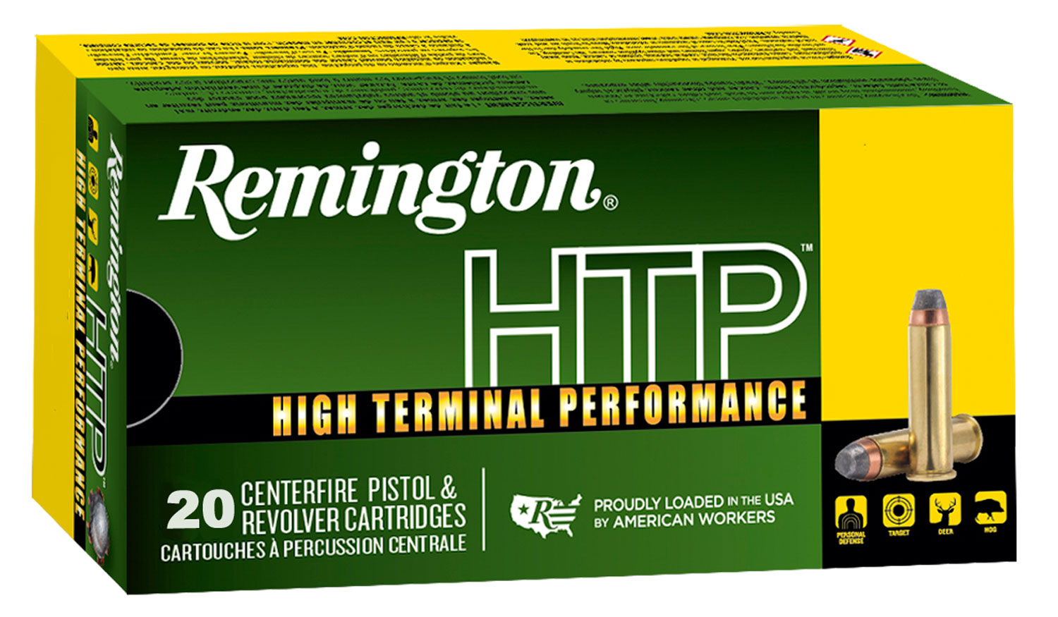 Remington HTP Pistol Ammunition 21455, 45 ACP, JHP, 230 GR, 835 fps, 20 Rd/Bx