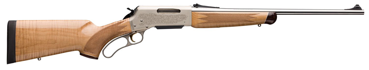Browning BLR White Gold Medallion Lever Rifle 034035126, 30-06 Spgfld, 22", Maple Stock, Polished Nickel Finish, 4 Rds