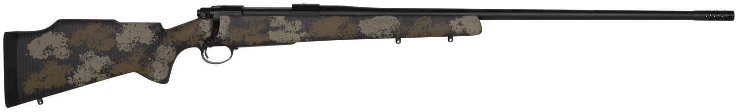 Nosler M48 Long-Range Bolt Action Rifle 42148, 300 Win Mag, 26", Green/Tan Patterned Stock, Graphite Cerakote Finish, 3 Rds