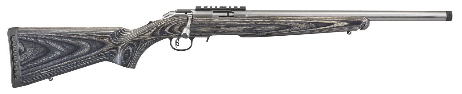 Ruger American Rimfire Target Bolt Action Rifle 8368, 22 Mag, 18", Black Laminate Stock, Satin Stainless Finish, 9 Rds