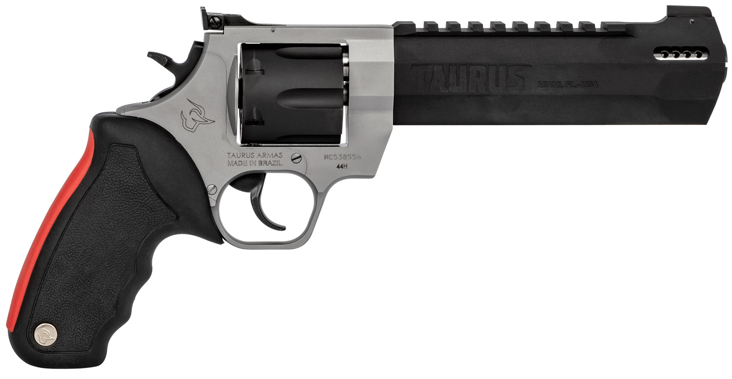 Taurus Raging Hunter Revolver 2440065RH, 44 Rem Mag, 6.75", Black Rubber w/Red Cushion Insert Grip, Matte Black Finish, 6 Rd