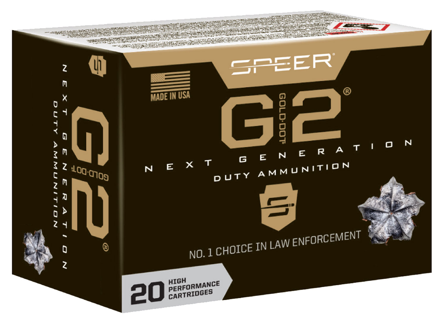 Speer Gold Dot G2 Pistol Ammunition 24256, 45 ACP, 230 gr, 910 fps, 20 Rd/Bx