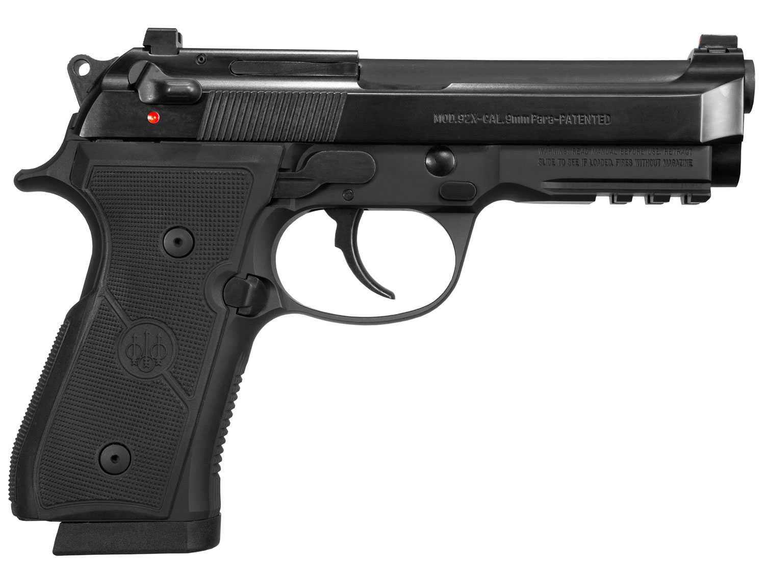 Beretta 92X GR Centurion Semi-Auto Pistol J92QR921G, 9mm Luger, 4.25", Black Polymer Grips, Black Finish, 17 Rds