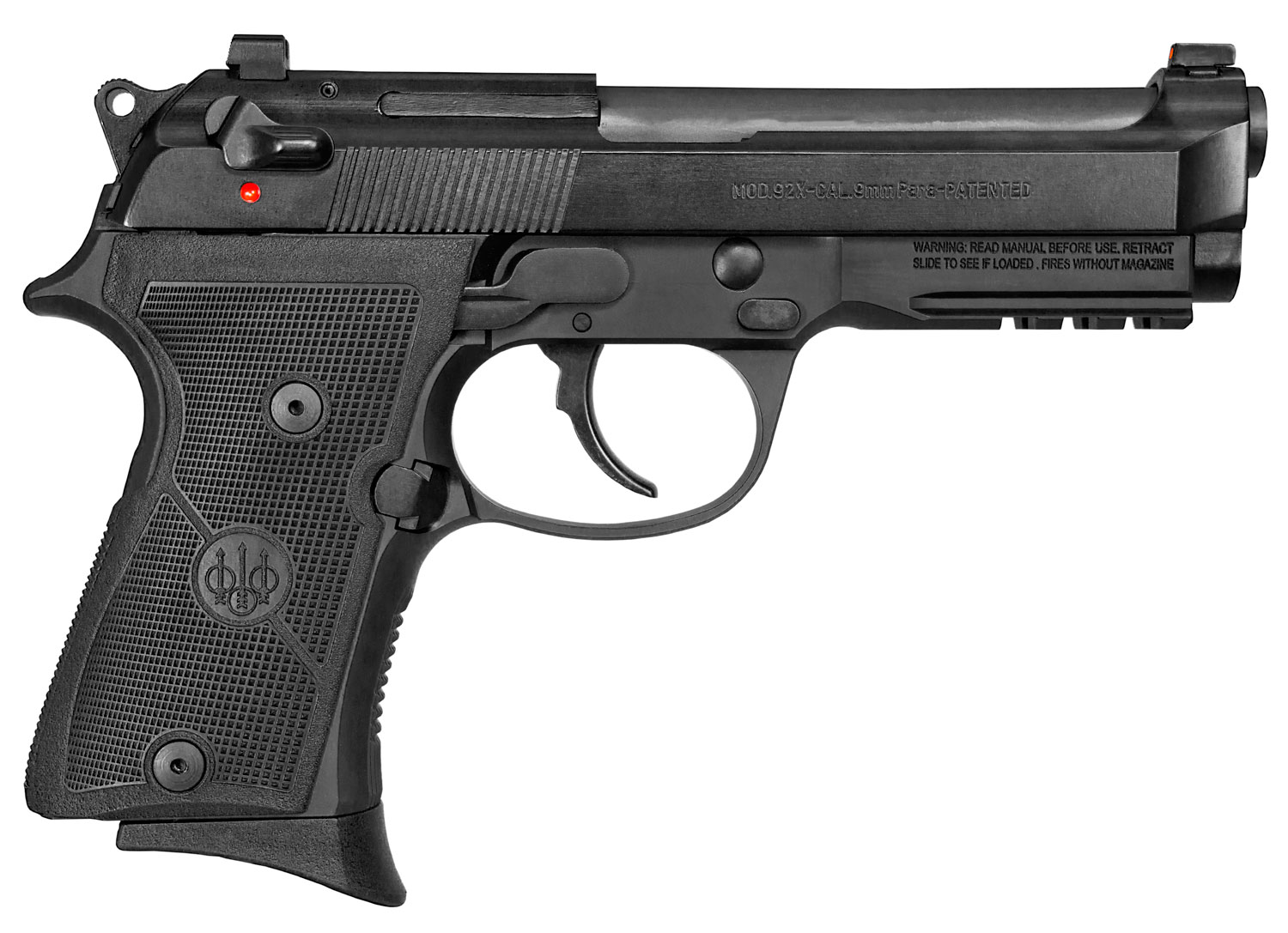 Beretta 92X GR Compact Semi-Auto Pistol J92CR920G, 9mm Luger, 4.25", Black Polymer Grips, Black Finish, 10 Rds