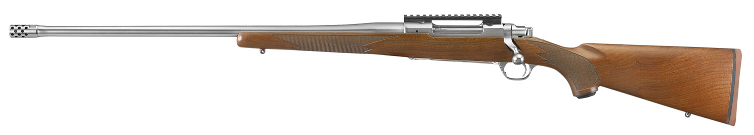 Ruger Hawkeye Hunter Left Handed Bolt Action Rifle 57121, 300 Win Mag, 24", Walnut Stock, Satin Stainless Finish, 3 Rds