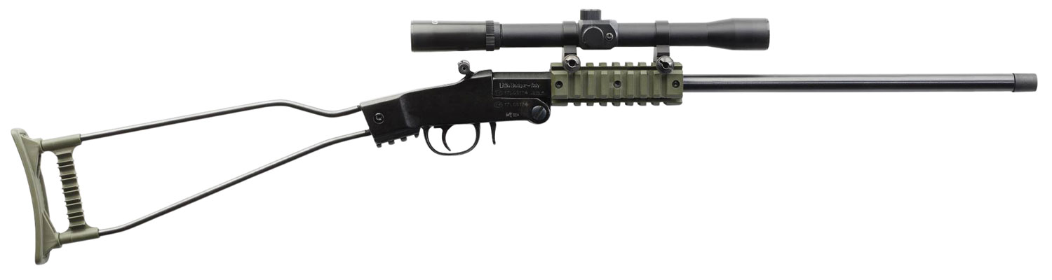 Chiappa Litlte Badger Break Open Rifle 500232, 22 LR, 16.50", OD Green Wire Frame Stock, Blued Finish, 1 Rds