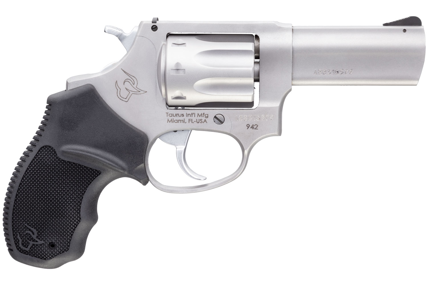 Taurus 942 Revolver 2942039, 22 LR, 3", Black Rubber Grip, Matte Stainless Finish, 8 Rd