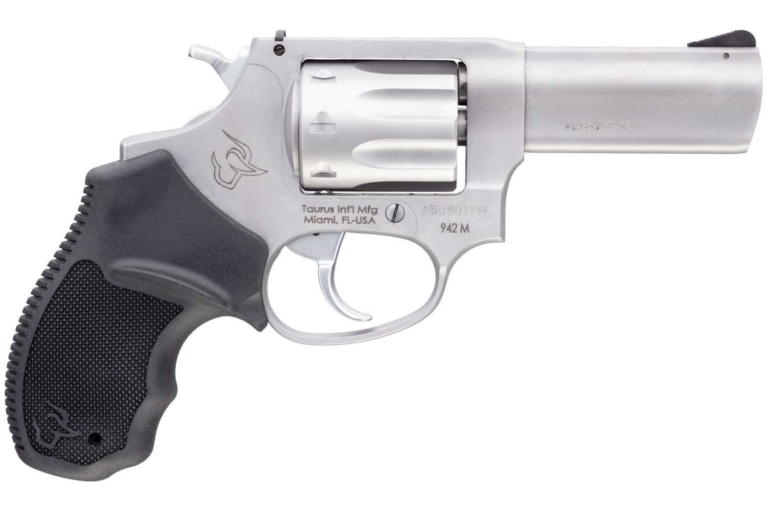 Taurus 942 Revolver 2942M039, 22 WMR, 3", Black Polymer Grip, Matte Stainless Finish, 8 Rd