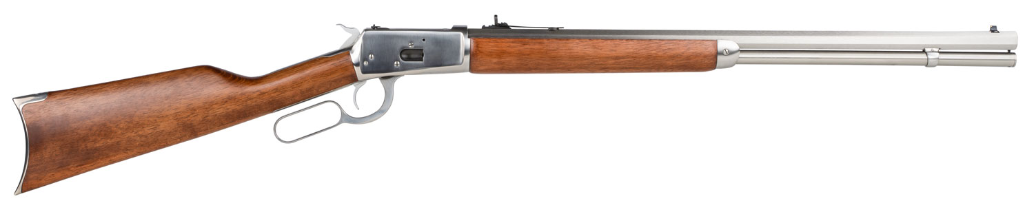 Rossi R92 Lever Action Rifle 920442493, 44 Rem Mag, 24", Hardwood Stock, Polished Stainless Finish, 12 Rds