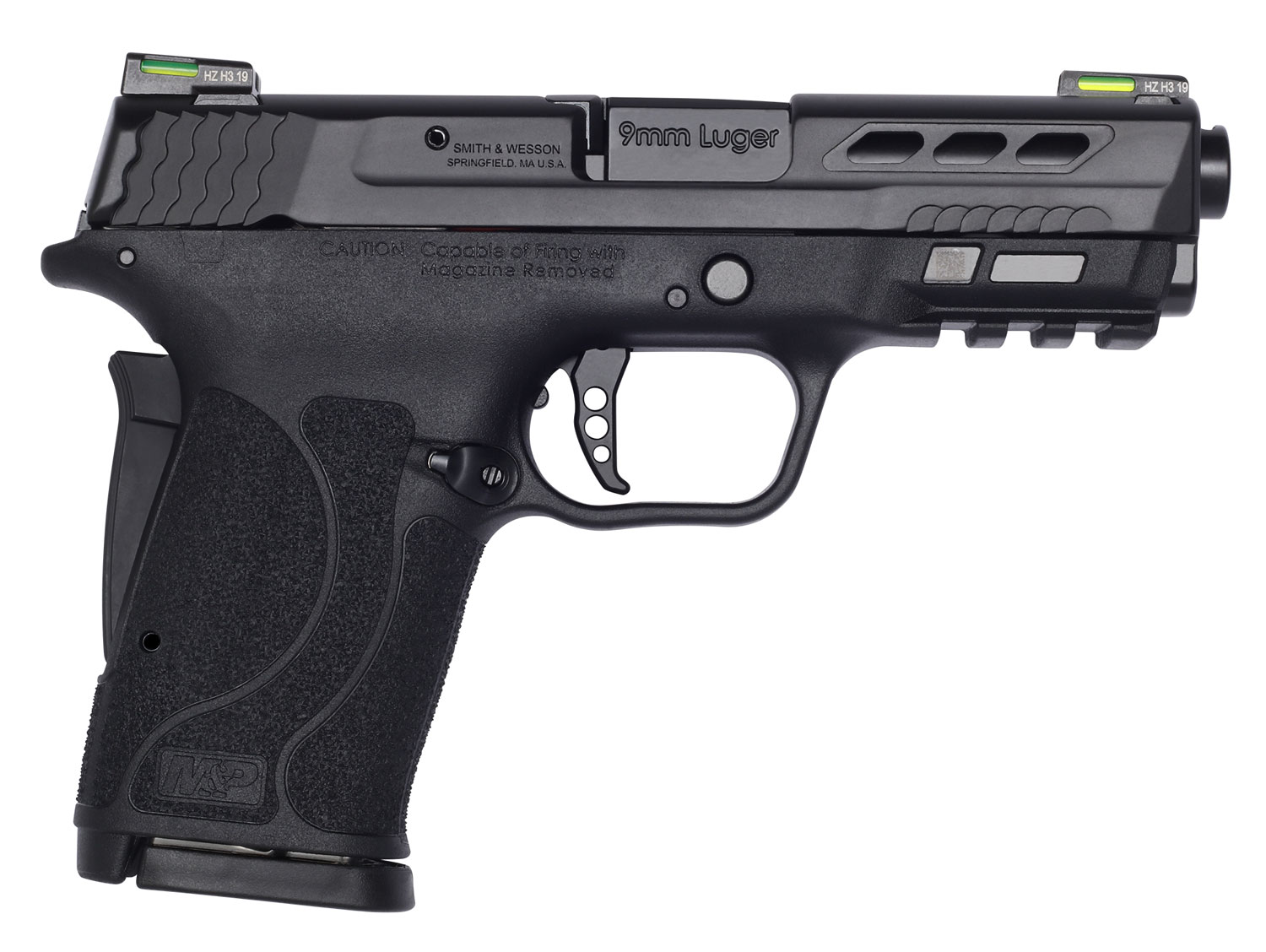Smith & Wesson M&P9 Shield EZ M2.0 Performance Center Pistol 13224, 9mm, 3.83", Black Grips, Black Finish, 8 Rds