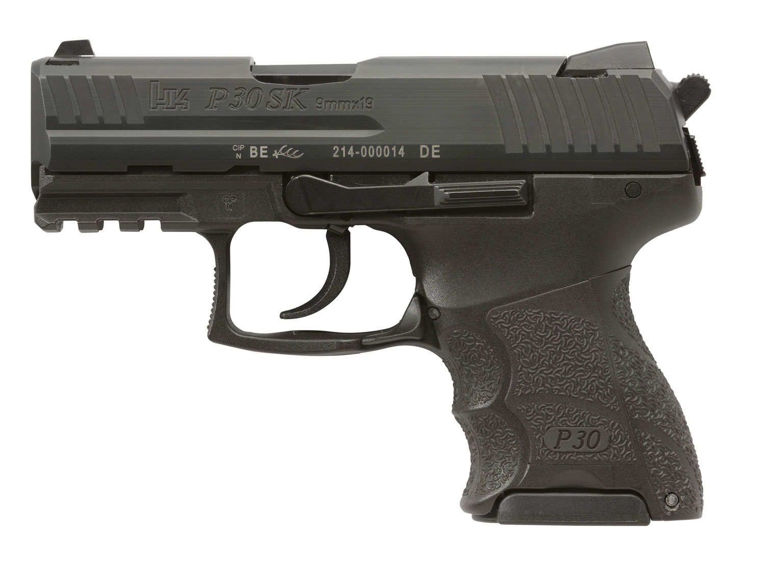 Heckler & Koch SA/DA Pistol 81000045, 9mm Luger, 3.27", Black Interchangeable Backstrap Grips, 10+1