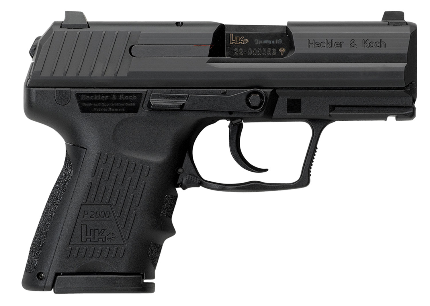 Heckler & Koch P2000SK V3 DA/SA Pistol 81000056, 9mm Luger, 3.26", Black Grips, Black Finish, 10 Rds