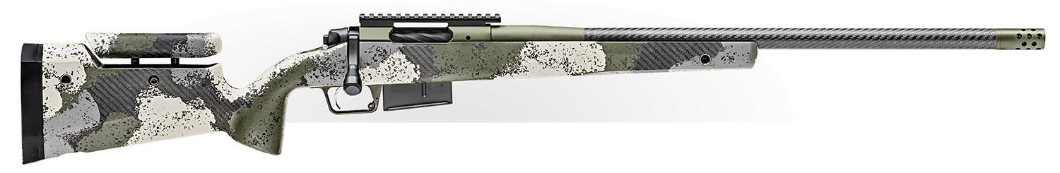 Springfield 2020 Waypoint Rifle BAW92465PRCCFGA, 6.5 PRC, 24" Carbon Fiber, Evergreen Camo Adjustable Stock, Green Cerakote Finish, 3 Rds