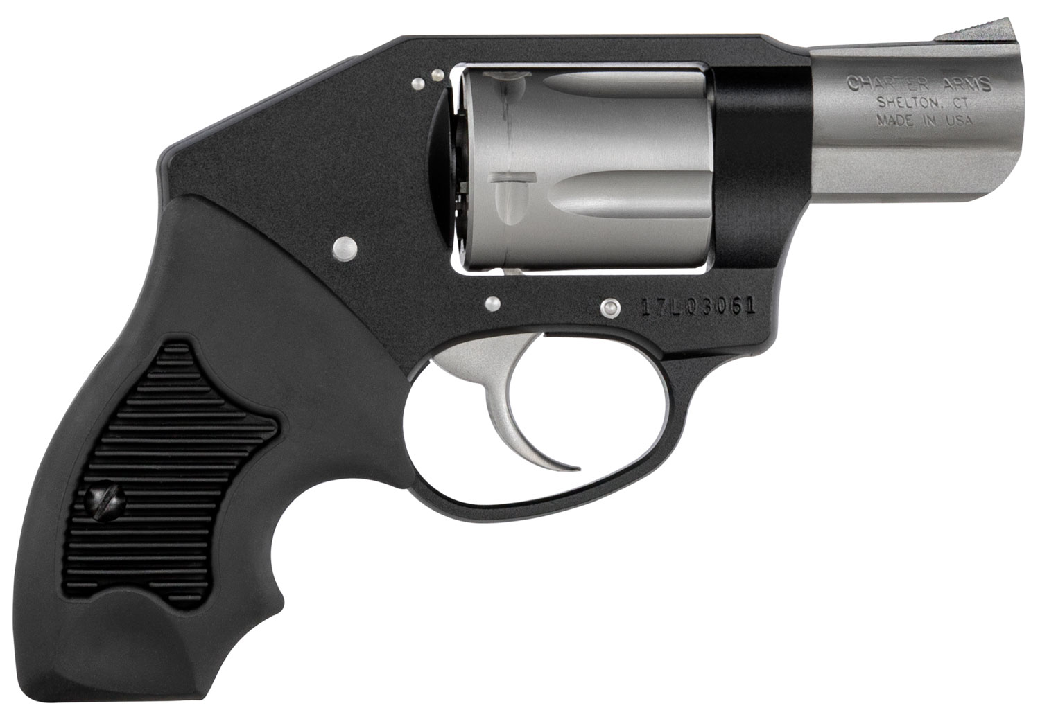 Charter Arms Off Duty Revolver 53911, 38 Special, 2", Black Rubber Grip, Matte Black Finish, 5 Rd