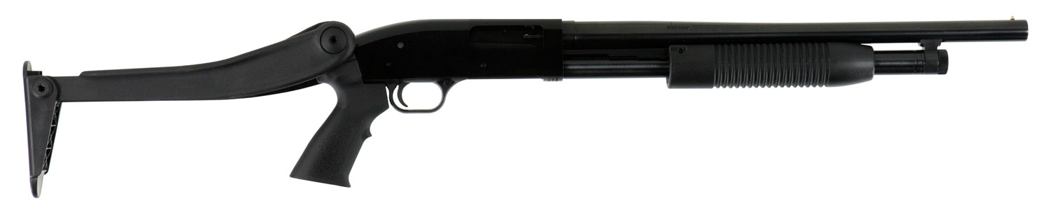 Maverick Arms 88 Security Blued Shotgun 31027, 12 Gauge, 18.50", 3" Chmbr, ATI Shotforce Top Folding Stock, Blued Finish