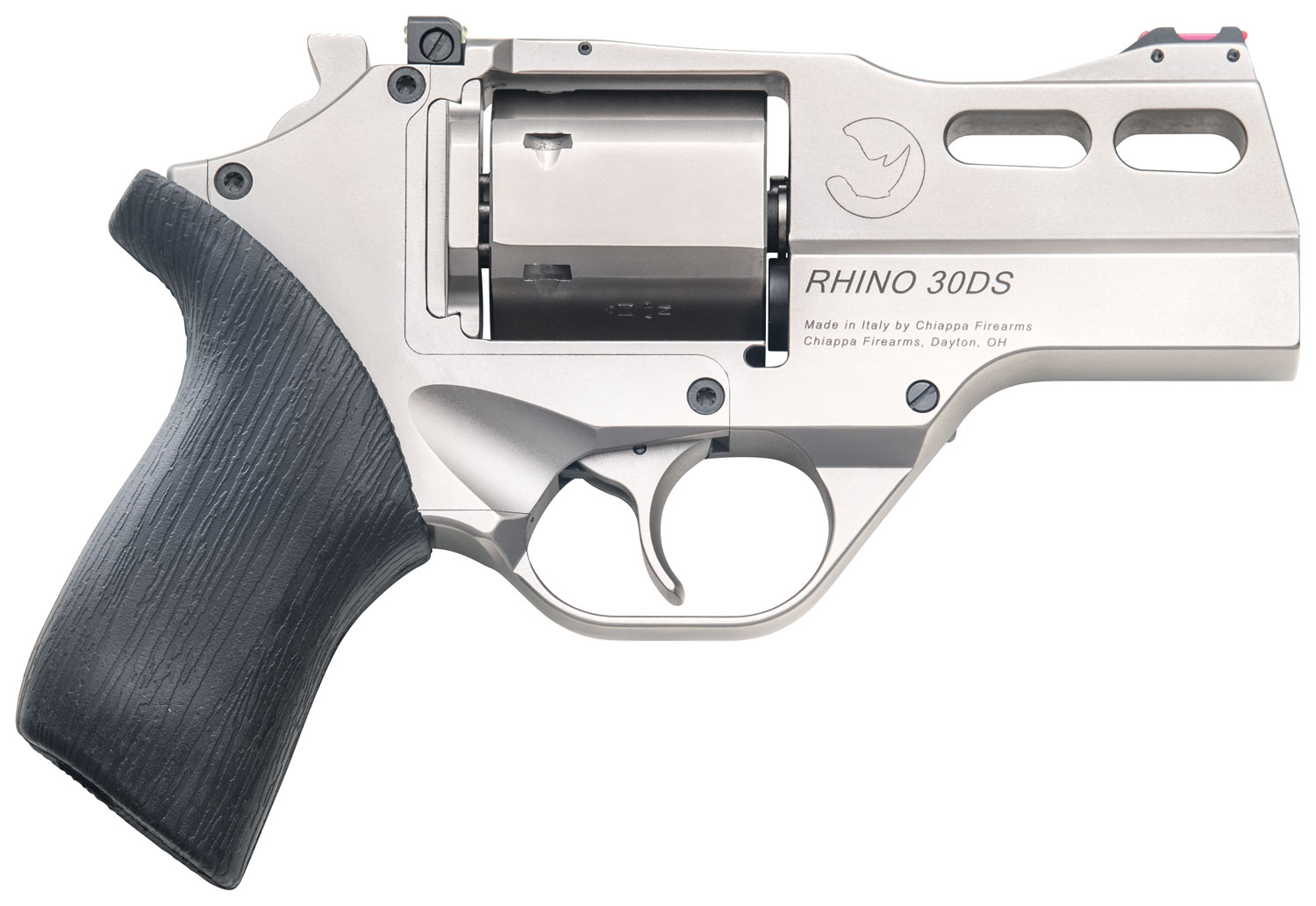 Chiappa Rhino Revolver 340290, 357 Mag, 3", Black Rubber Grip, Nickel-Plated Finish, 6 Rd