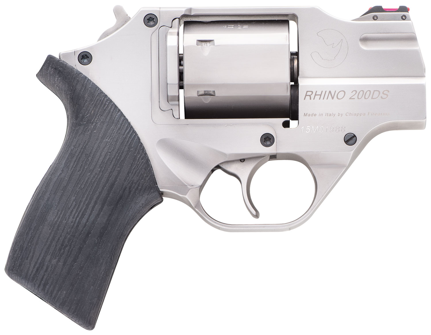 Chiappa Rhino Revolver CF340218, 357 Mag, 2", Black Rubber Grip, Nickel-Plated Finish, 6 Rd
