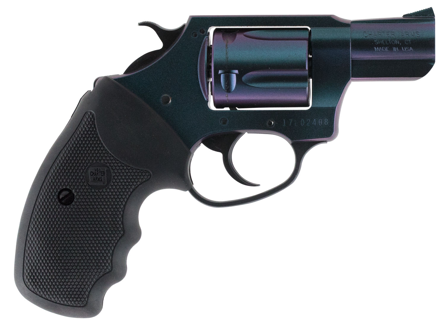 Charter Arms Undercover Chameleon Revolver 25387, 38 Special, 2", Black Rubber Grip, Iridescent Cerakote Finish, 5 Rd