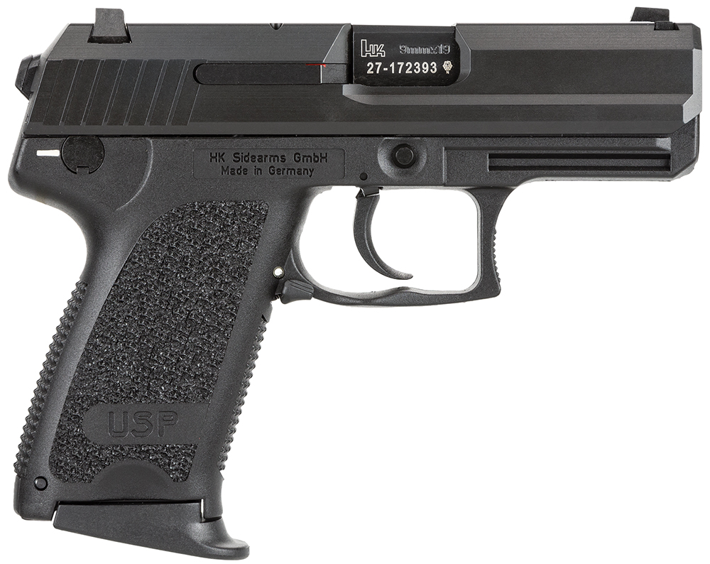 Heckler & Koch USP9 Compact V7 LEM DAO Pistol 81000335, 9mm Luger, 3.58", Black Grips, Black Finish, 10 Rds