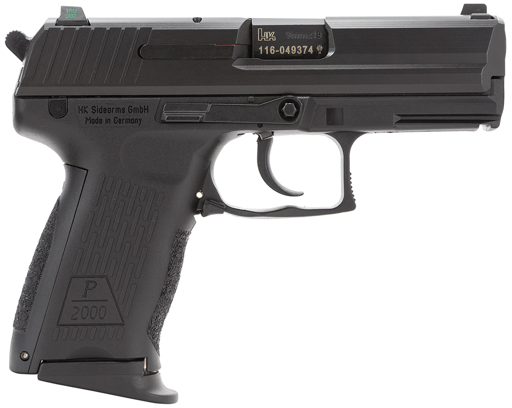 Heckler & Koch P2000 V3 DA/SA Pistol 81000042, 9mm Luger, 3.66", Black Grips, Black Finish, 13 Rds, Night Sights