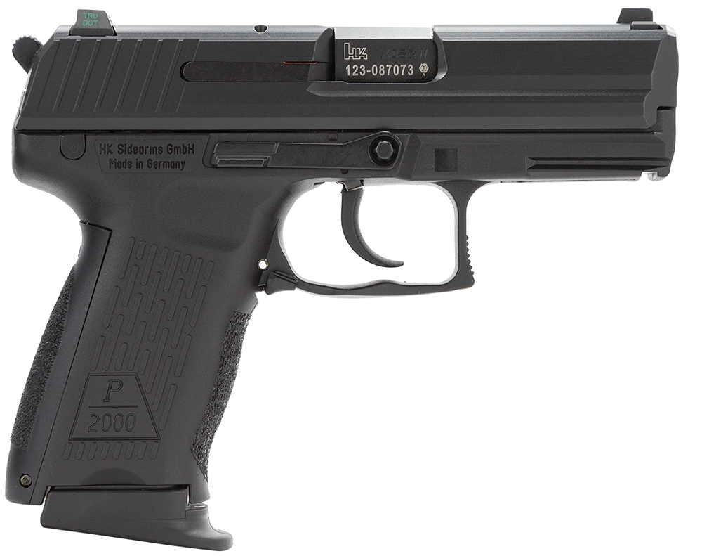 Heckler & Koch P2000 V3 DA/SA Pistol 81000050, 40 S&W, 3.66", Black Grips, Black Finish, 12 Rds, Night Sights