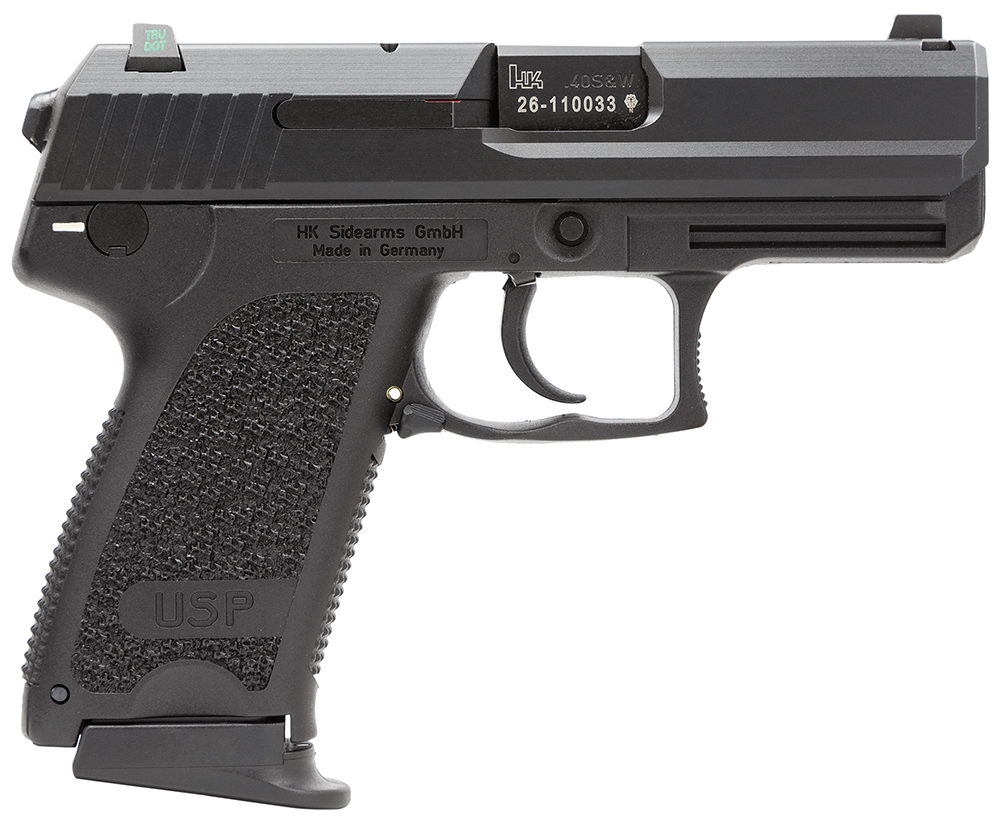 Heckler & Koch USP40 Compact V7 LEM DAO Pistol 81000341, 40 S&W, 3.58", Black Grips, Black Finish, 12 Rds, Night Sighs